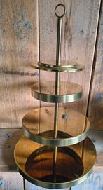 Goudkleurige metalen etagère, Huis en Inrichting, Woonaccessoires | Etagères, Ophalen of Verzenden