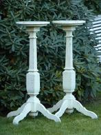 TOP 2 origineel JUGENDSTIL tafeltjes / piedestal zuil tafel, Ophalen, Zo goed als nieuw