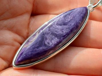 Vanoli 925 zilveren kettinghanger charoiet / charoite beschikbaar voor biedingen