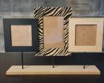 Fotolijst / 3 fotolijstjes op standaard / dierenprint zebra, Ophalen of Verzenden, Zo goed als nieuw