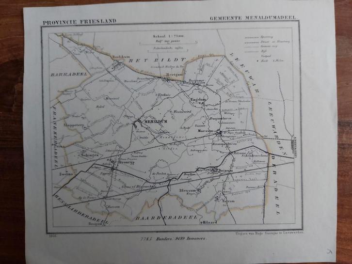 15 / Menaldumadeel Marsum Dronrijp Engelum Menaldum, Antiek en Kunst, Kunst | Litho's en Zeefdrukken, Ophalen of Verzenden