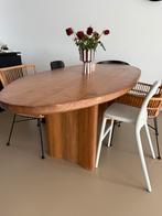 Ovale houten eettafel, Huis en Inrichting, Tafels | Eettafels, Ophalen, Gebruikt, 50 tot 100 cm, Vijf personen of meer