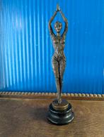 Bronzen Art Deco beeld van dancerese 28 cm naar Chiparus, Antiek en Kunst, Ophalen of Verzenden