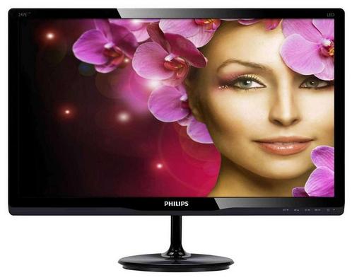 Nette Philips 247E3L 24 Inch Full LED HD x 2 HDMI, Computers en Software, Monitoren, Gebruikt, HDMI, VGA, Ingebouwde speakers