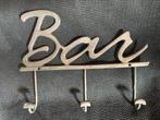 Zware aluminium kapstok “Bar”. Voor mancave!, Wandkapstok, Gebruikt, Ophalen of Verzenden, Minder dan 100 cm