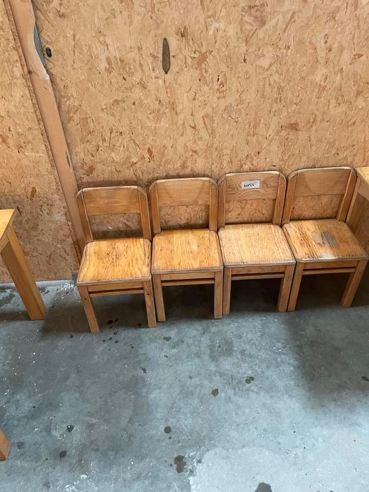 Houten Stoeltjes Peutergroep (Partij), Huis en Inrichting, Stoelen, Gebruikt, Vijf, Zes of meer stoelen, Hout, Bruin, Ophalen