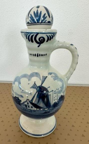 Delfts blauw likeur flesje met dop en gave kurk beschikbaar voor biedingen
