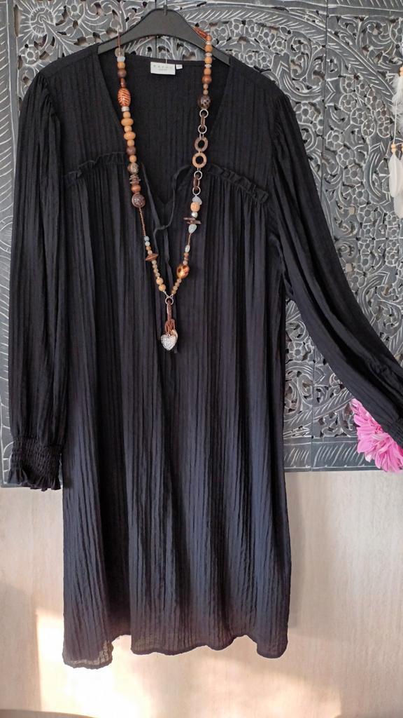 Kaffe Curve Zwarte Viscose Jurk Maat 48, Kleding | Dames, Jurken, Nieuw, Maat 46/48 (XL) of groter, Zwart, Knielengte, Ophalen of Verzenden