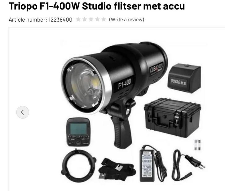 Triopo flitser F1-400W, Audio, Tv en Foto, Fotografie | Flitsers, Zo goed als nieuw, Overige merken, Ophalen