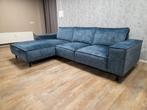 GRATIS BEZORGEN | Mooi Blauwe Verlours Hoekbank, Huis en Inrichting, Banken | Bankstellen, Info@banxtel.nl, 3194DC, Gebruikt, Hoekbank