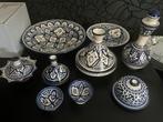 Traditioneel Marokkaans servies, handgemaakt blauw-wit, Overige materialen, Overige typen, Ophalen of Verzenden, Zo goed als nieuw