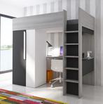 Studio hoogslaper met bureau en kast - 90x200 - Antraciet, Niet ingevuld, Niet ingevuld, Nieuw, Ophalen of Verzenden
