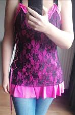 Nachtjurkje Zwart Roze Pabo L Ongedragen, Kleding | Dames, Pyjama's, Verzenden, Nieuw, Maat 42/44 (L)