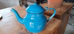 Emaille  koffie potje thee kannetje blauw, Ophalen of Verzenden