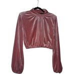 Crop trui velours lichtroze L, Noekies.com, Maat 42/44 (L), Zo goed als nieuw, Roze