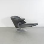 1x Leolux Parabolica Fauteuil Links Grijs Leer - Aluminium, Huis en Inrichting, 125 tot 150 cm, Ophalen of Verzenden, Zo goed als nieuw