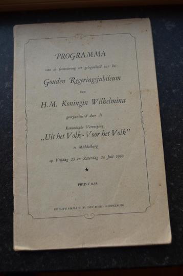 Programma Regeringsjubileum Wilhelmina 1948 in Middelburg beschikbaar voor biedingen