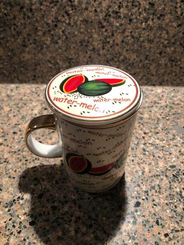 Watermeloen Thee Mok met Deksel & Zeef beschikbaar voor biedingen