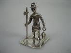 Miniatuur Zilver Stadwachter met Lans en Lamp uit ca. 1963, Verzenden, Zilver