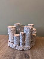 Houten waxinelichthouder, Ophalen, Beige, Zo goed als nieuw, Hout