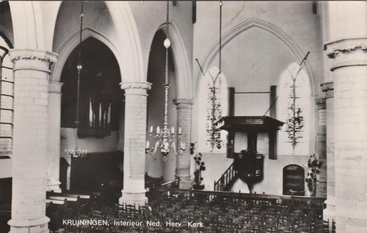 KRUININGEN Ned. Herv. Kerk Interieur, Verzamelen, Ansichtkaarten | Nederland, Ongelopen, Zeeland, 1960 tot 1980, Verzenden