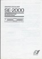 HANDLEIDING BOEK DUITS-Anleitung = Sansui Equalizer: SE-2000, Ophalen of Verzenden, Gebruikt, Multi-effect