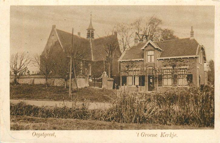 701116043 Oegstgeest t Groene Kerkje, Verzamelen, Ansichtkaarten | Nederland, Zuid-Holland, Voor 1920, Verzenden