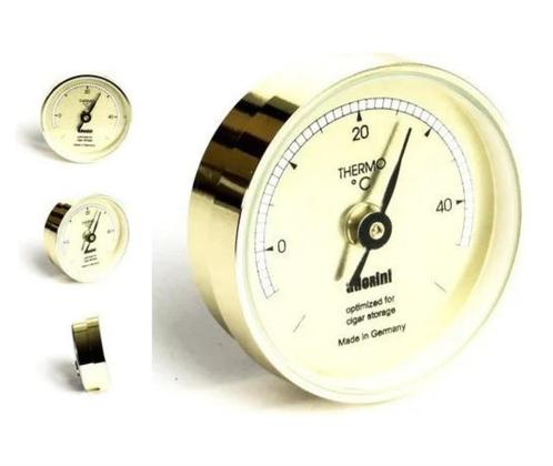 ATM02 ADORINI  HUMIDOR TEMPERATUUR METER GOLD, Verzamelen, Rookartikelen, Aanstekers en Luciferdoosjes, Nieuw, Tabaksdoos of Verpakking