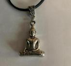 Buddha hanger aan zwart koord, Ophalen of Verzenden, Zo goed als nieuw, Zwart, Zilver