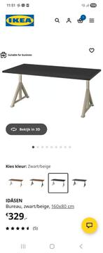 Bureau Idasen (ikea), Ophalen, 50 tot 100 cm, 150 tot 200 cm, Zo goed als nieuw