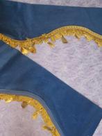 Blauw velourse raamband met gouden franjes. Nieuw, Ophalen of Verzenden, Nieuw, Overige merken, Interieur en Bekleding
