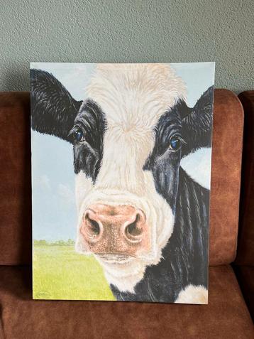Koe Schilderij maten 44 cm breed 60 cm lang beschikbaar voor biedingen