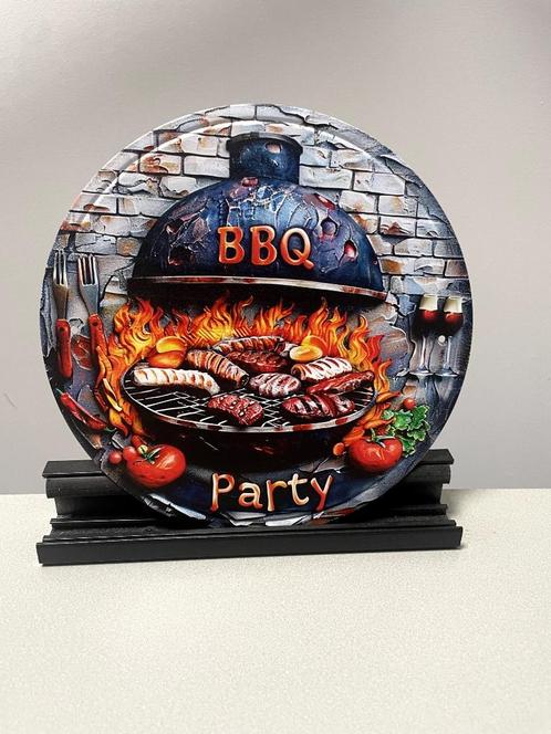 BBQ party  metalen wandbord, Huis en Inrichting, Woonaccessoires | Wanddecoraties, Nieuw, Ophalen of Verzenden
