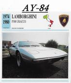 Ay84 autokaart lamborghini p300 uracco ( 1974 - 1980), Ophalen of Verzenden, Zo goed als nieuw, Auto's