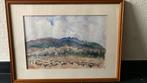 Aquarel Sablet Provence Frankrijk gesigneerd A. Pavlovky, Antiek en Kunst, Kunst | Schilderijen | Klassiek, Ophalen of Verzenden