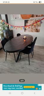 Ovaal tafel zwart, Huis en Inrichting, Tafels | Eettafels, Ophalen of Verzenden, Ovaal, 200 cm of meer, 100 tot 150 cm
