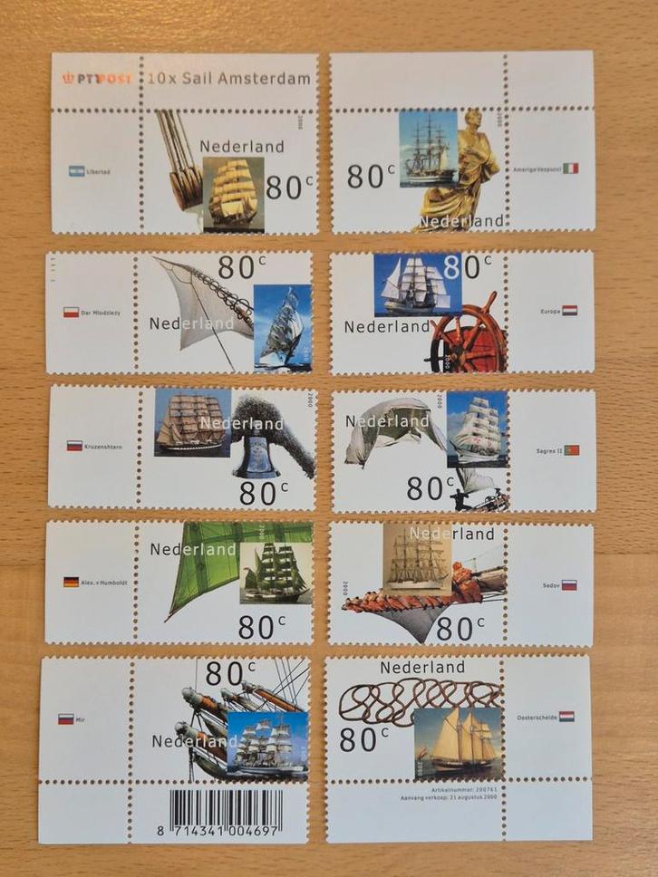 Nederland 2000 Sail Amsterdam, Postzegels en Munten, Postzegels | Nederland, Postfris, Na 1940, Ophalen of Verzenden