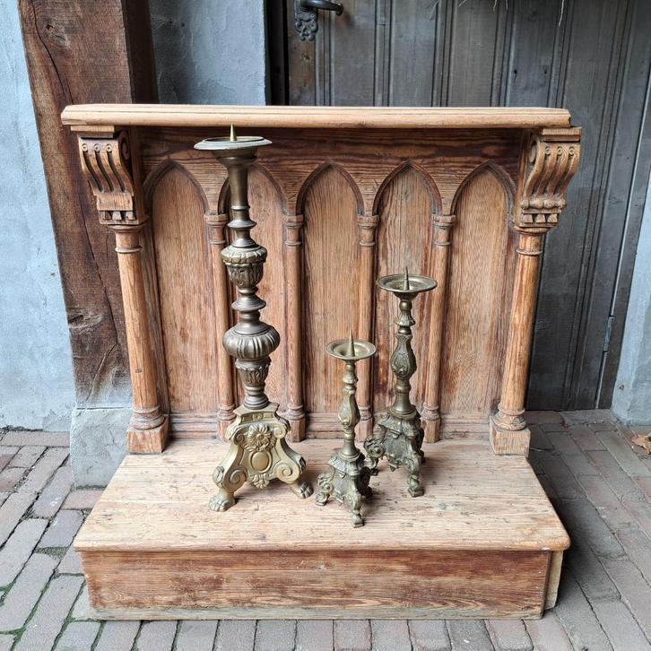 Oud brocante antiek houten knielbankje kerkbankje *Etage3*, Huis en Inrichting, Woonaccessoires | Overige, Gebruikt, Ophalen