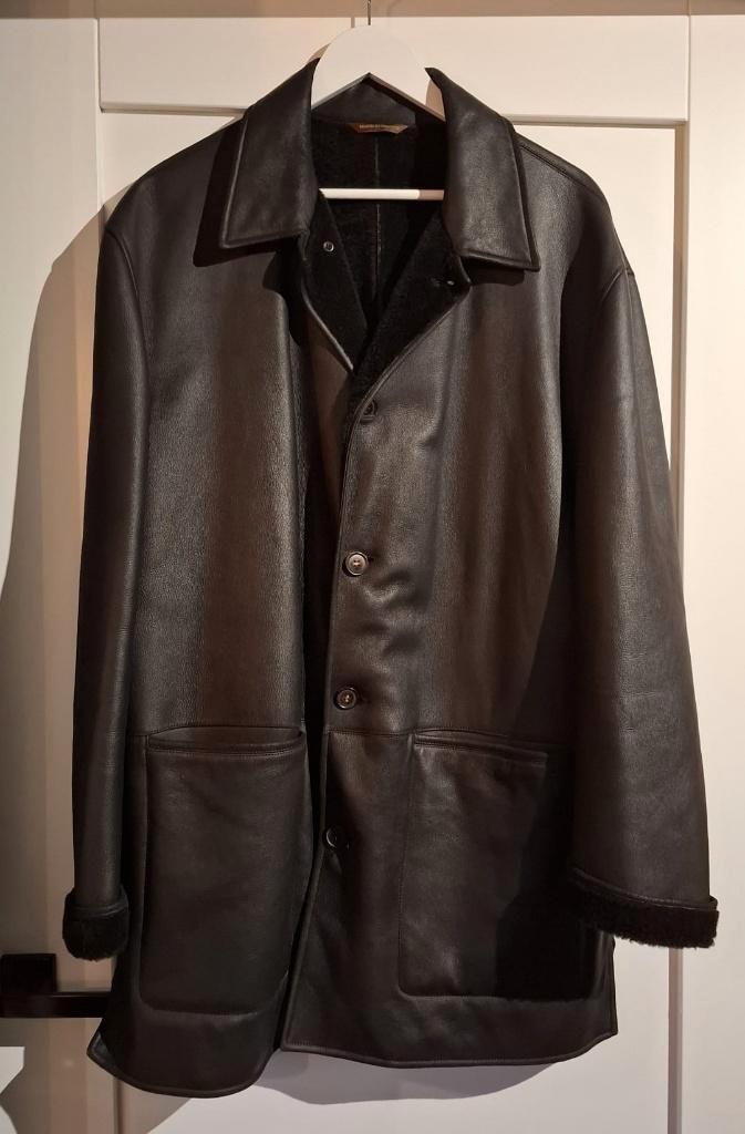 Seraphin schapenlederen heren jas...(mouton shearling), Kleding | Heren, Jassen | Winter, Zo goed als nieuw, Maat 52/54 (L), Bruin