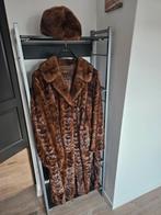 Nerts bontjas met muts - Maat 44, Bruin, Maat 42/44 (L), Ophalen of Verzenden, Onbekend