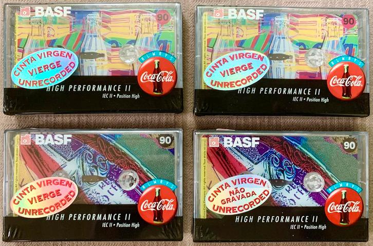 4 BASF Coca Cola cassettebandjes Collectibles Special Series, Cd's en Dvd's, Cassettebandjes, Nieuw in verpakking, Onbespeeld