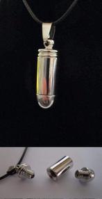 Urn Ketting- Crematie As Ketting- Bullet Stainless Steel-Dik, Nieuw, Ophalen of Verzenden, Zilver, Overige materialen