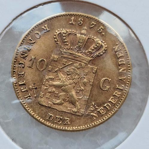 Gouden tientje 1875, Postzegels en Munten, Munten | Nederland, 10 gulden, Koningin Beatrix, Goud, Zilver, Ophalen of Verzenden