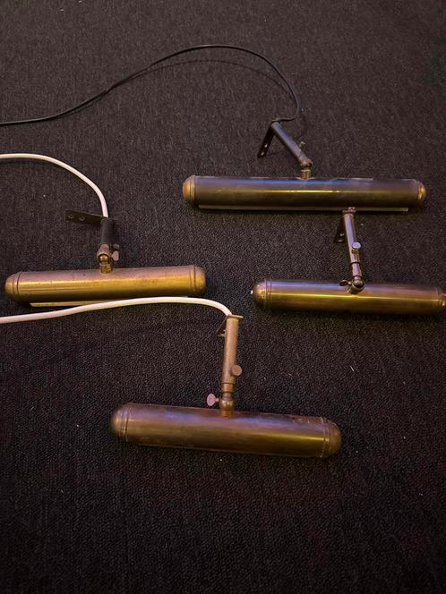 10 Antieke Wandlampjes Messing Schilderijverlichting Vintage, Antiek en Kunst, Antiek | Lampen, Ophalen of Verzenden