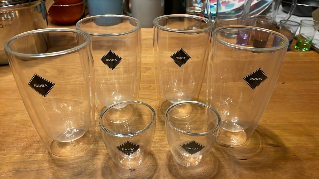 Dubbelwandige koffie glazen, 6 stuks, Ophalen of Verzenden, Gebruikt, Overige typen