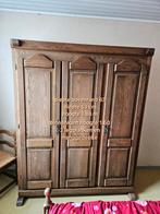 Donker houten bed, nachtkastjes,kledingkast tot 12 okt, Ophalen, Gebruikt, Tweepersoons