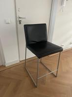 6 fraaie barhoogte leren stoelen van Harvink, Huis en Inrichting, Stoelen, Ophalen, Gebruikt, Zwart, Metaal