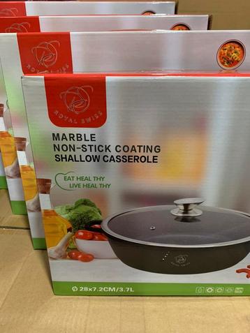 Partijhandel 4 x 40cm lage cassarole pan zwart en grijs beschikbaar voor biedingen