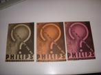 3 Verschillende kleuren folders Philips radio toestel 1935, Boeken, Folder, Gelezen, Philips radio's, Ophalen of Verzenden
