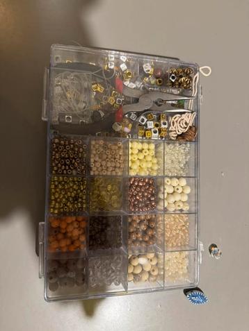 kralen sieraden maken set bruin creme goud beschikbaar voor biedingen